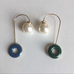 Pearl and Metal drop earrings